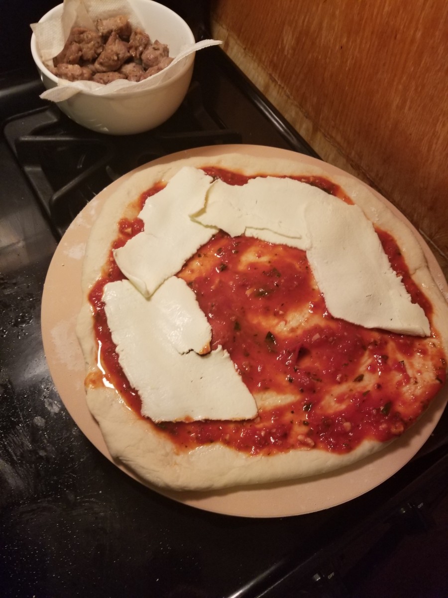 Notice how creamy and loose the fresh mozzarella is compared to the mozzarella most people are familiar with, whether that's in sticks or shredded.