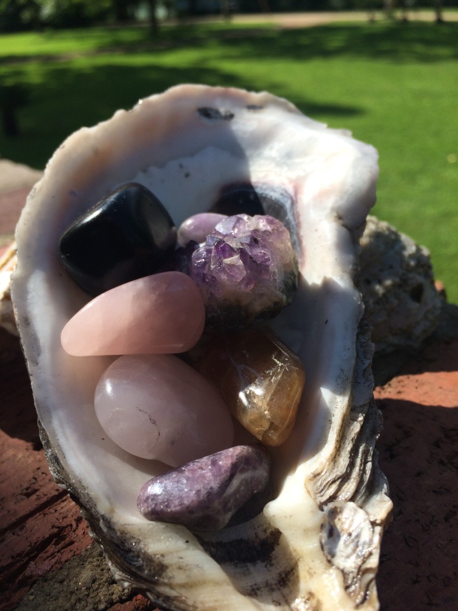 Crystals in an oyster shell