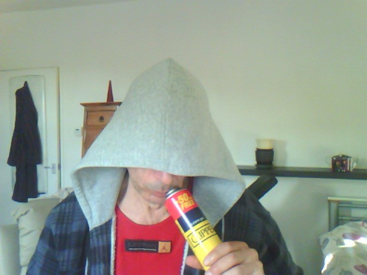 Sniffing butane (lighter refill) gas