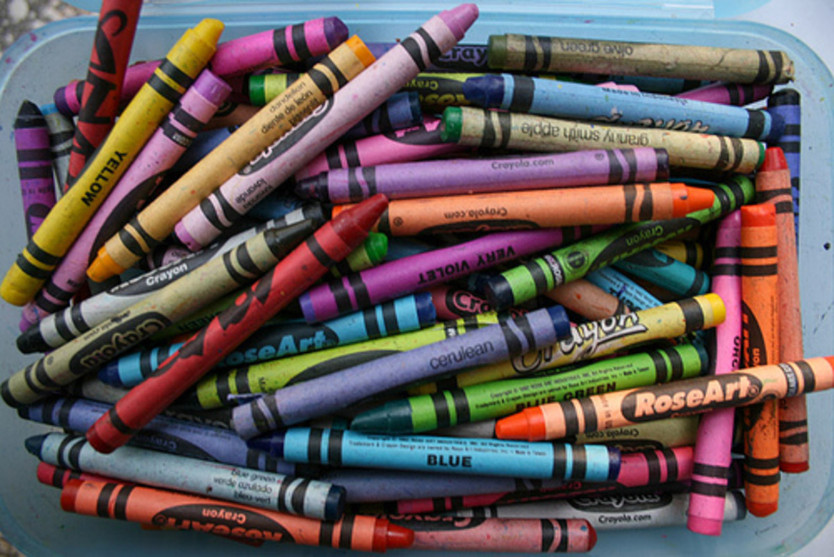 Crayons or paints with color