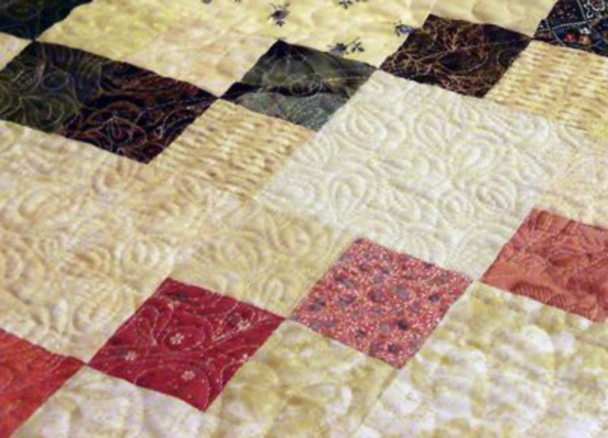 King size quilt: detail of the quilting