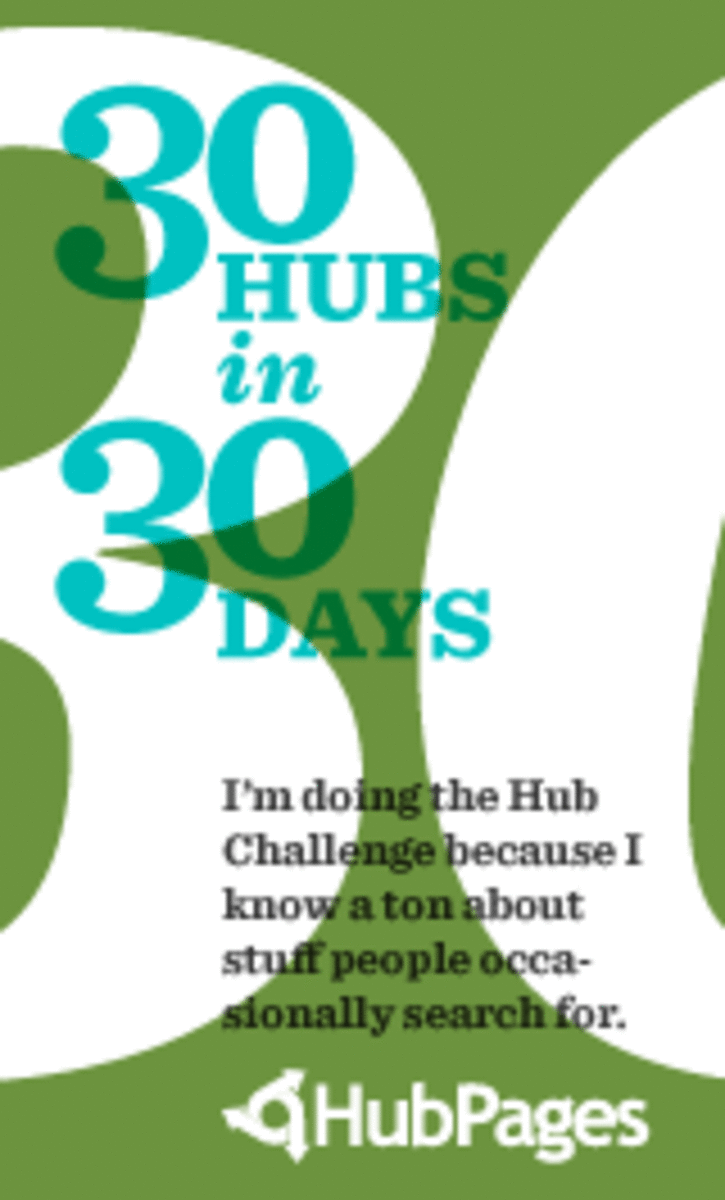 #9 of 30 new Hubs for my HubChallenge. I am way behind, but I may still catch up before the 24th!