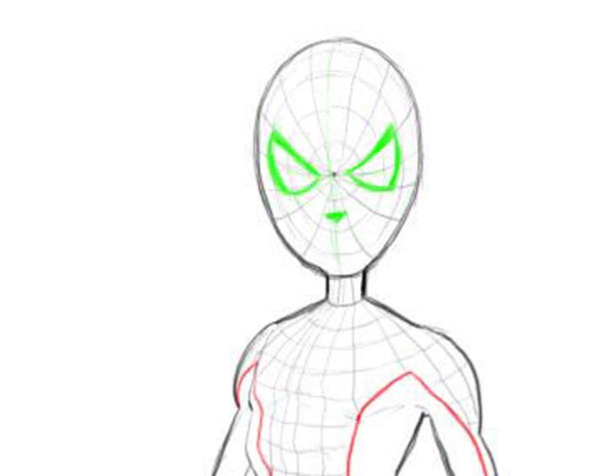 how-to-draw-spiderman-front