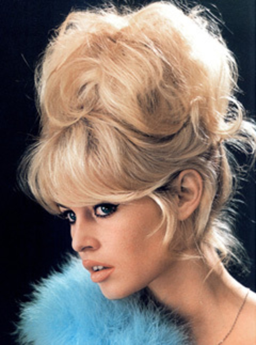 French flower Brigitte Bardot in a soft and fluffy beehive