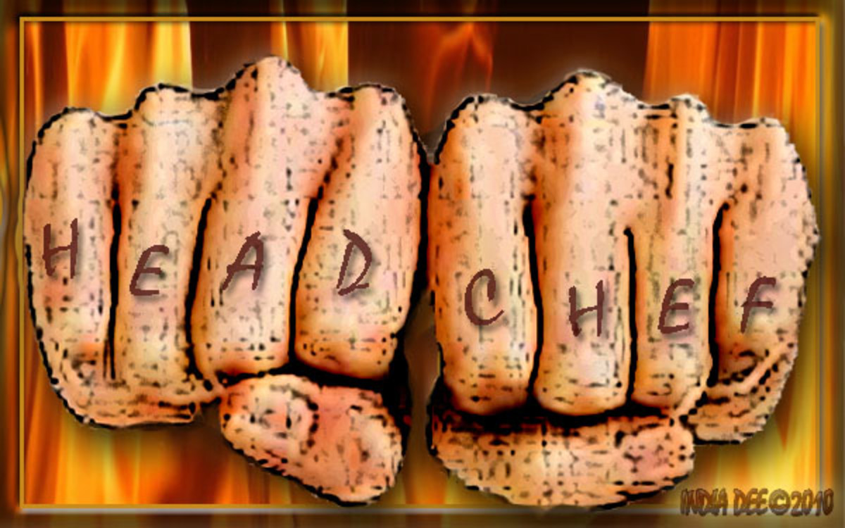 "Head Chef" tattooed knuckles Graphic