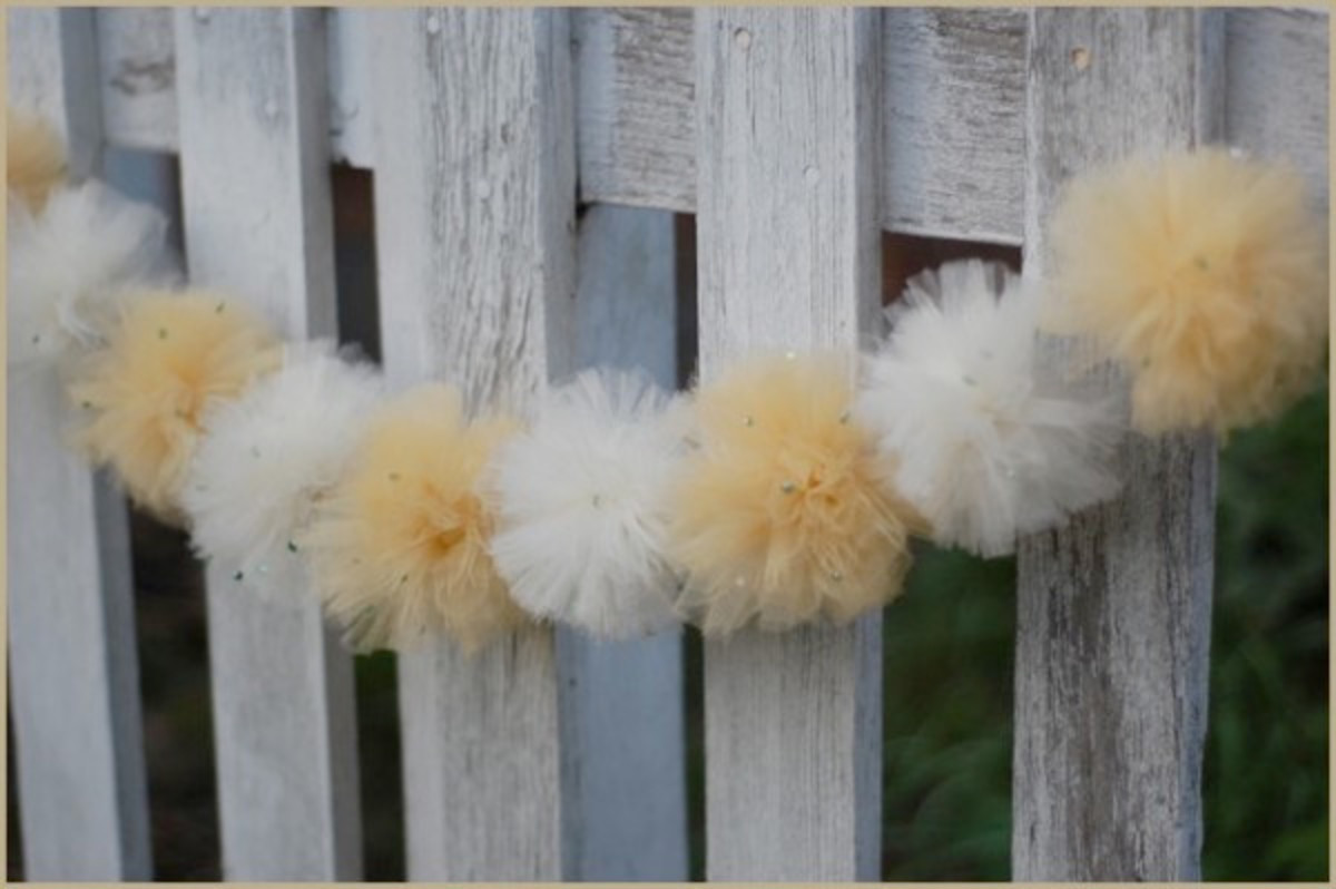 Tulle pom poms make a lovely item to add to your decor