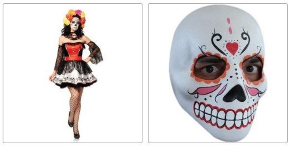 Sugar Skull Beauty Costume and Face Mask 