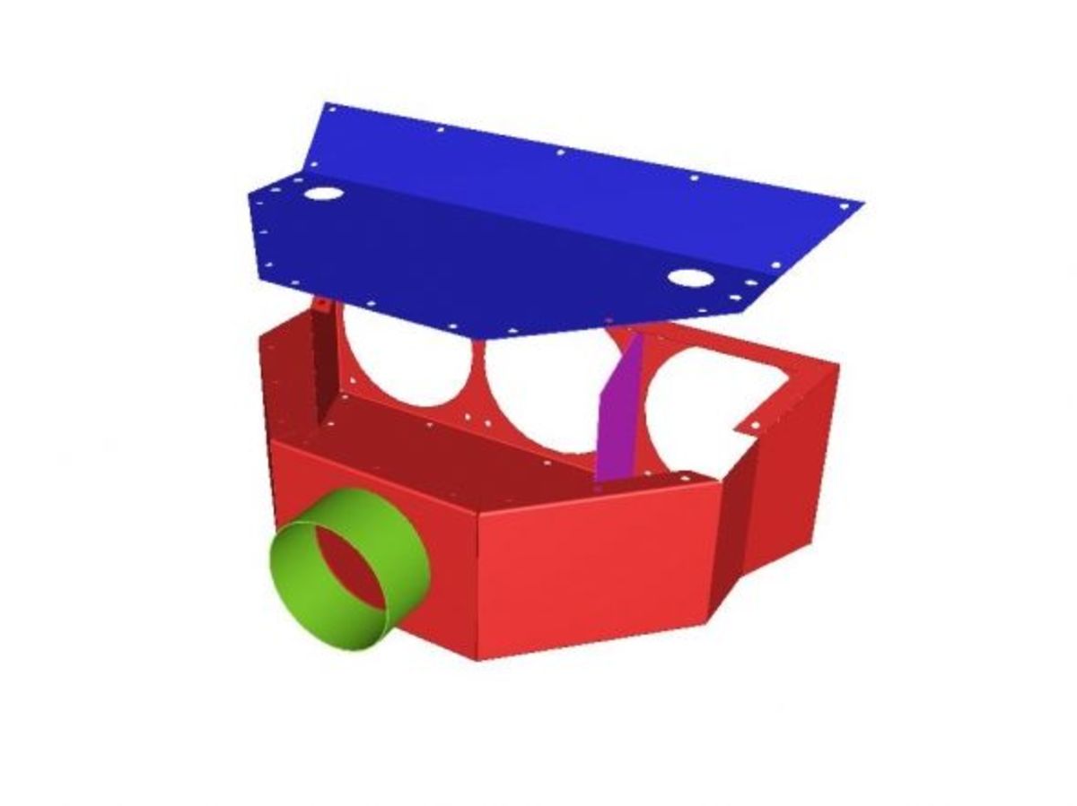 3D software model of sheet metal fabrication