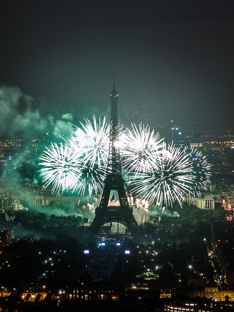 Fireworks on Eiffel Tower