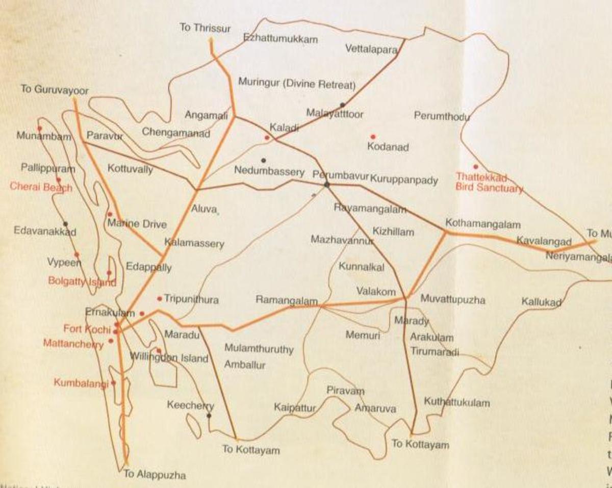 Ernakulam Tourist map