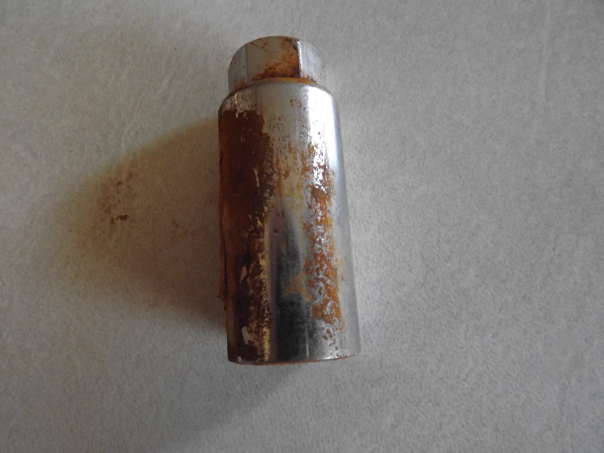 This is a rusty socket. As you can see, chrome can get rusty if it hasn't been cared for.