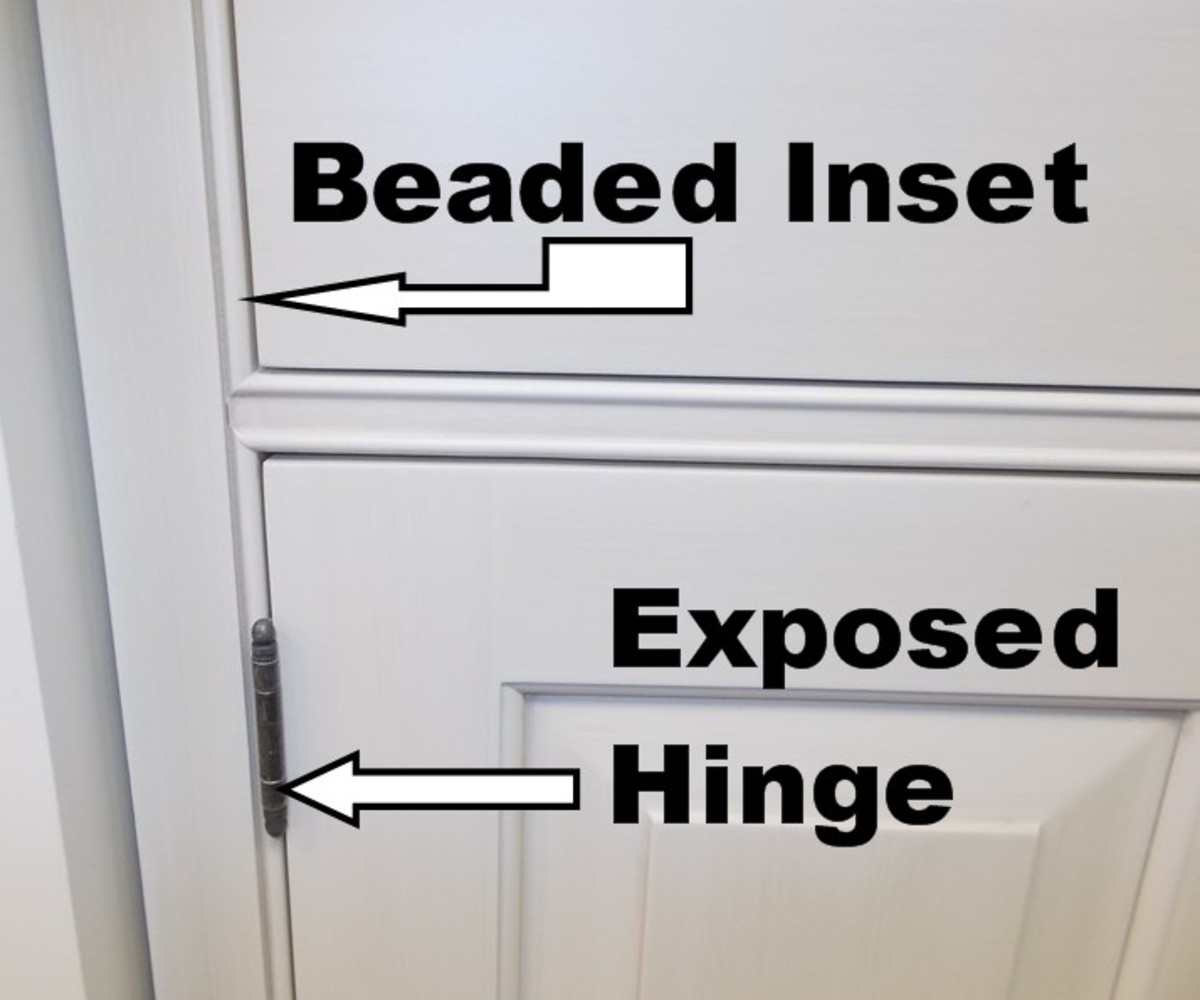 Showing white beaded inset cabinets