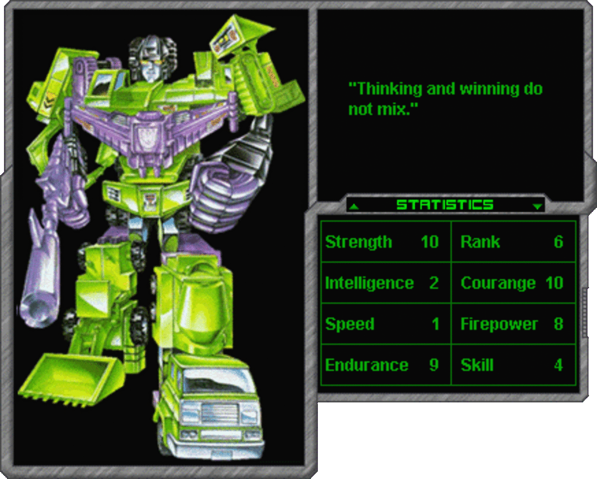Devastator has a gun that can fire a slor beam with 10,000 C.