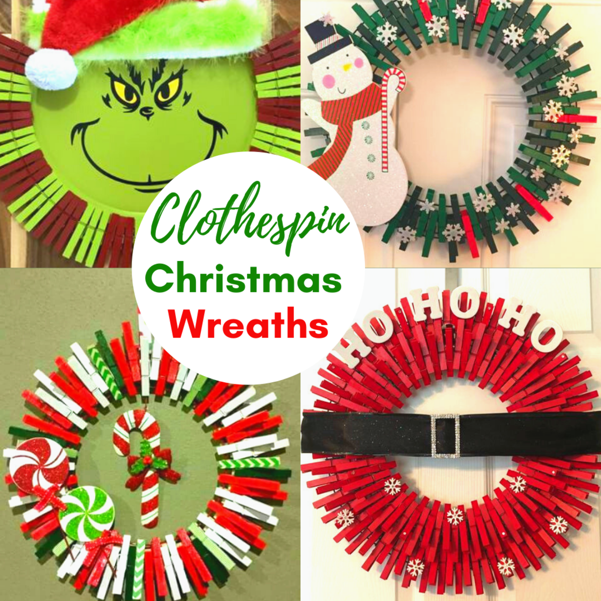 50+ Easy DIY Christmas Clothespin Wreath Ideas to Deck Your Doors This Winter