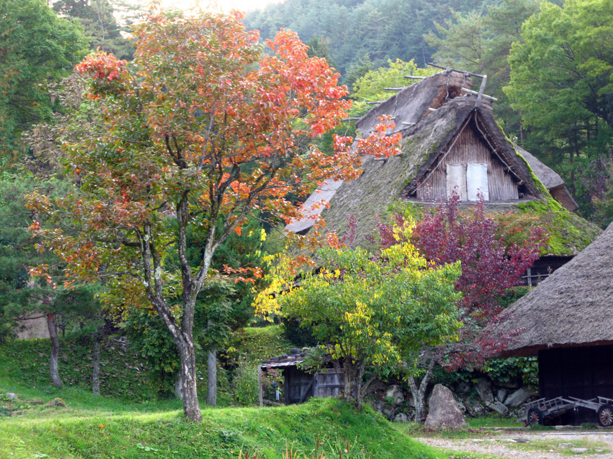 Go cottage. Old Japanese Village.