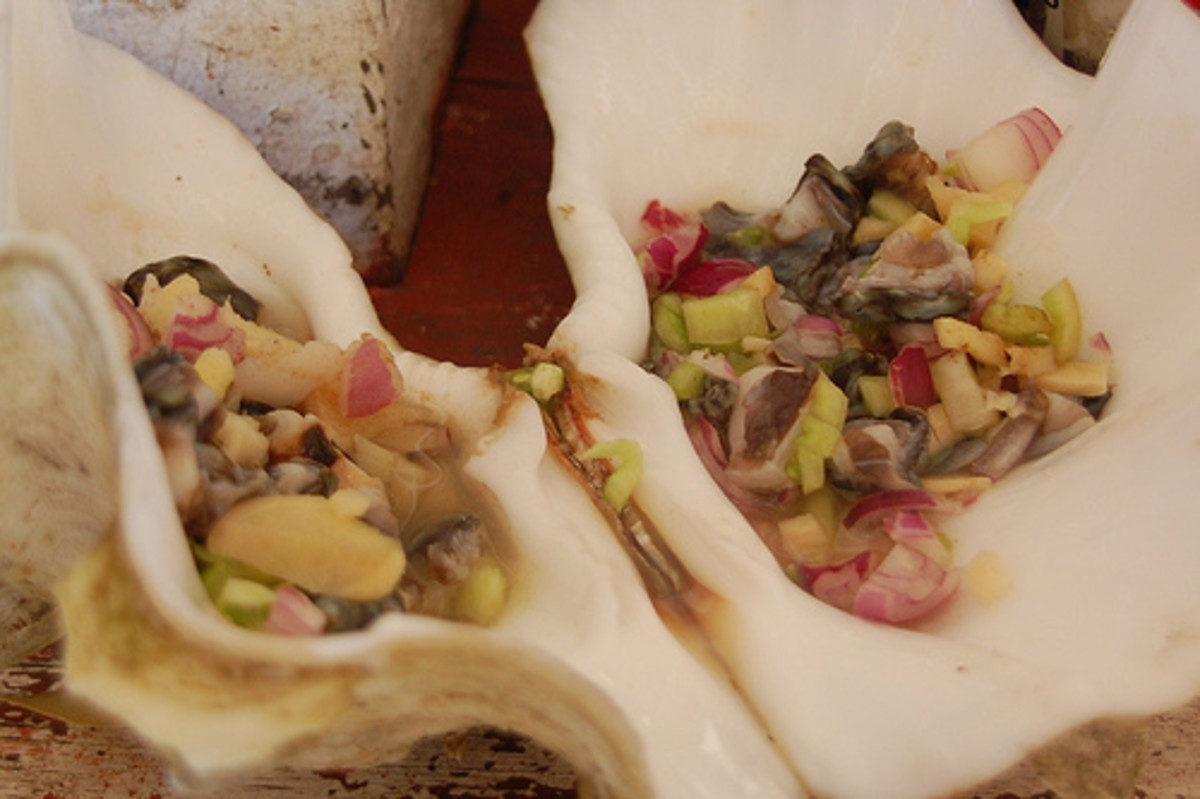 Kinilaw na Tacubo - Raw Giant Clams Marinated in Vinegar (Photo courtesy by georgeparrilla from Flickr.com)