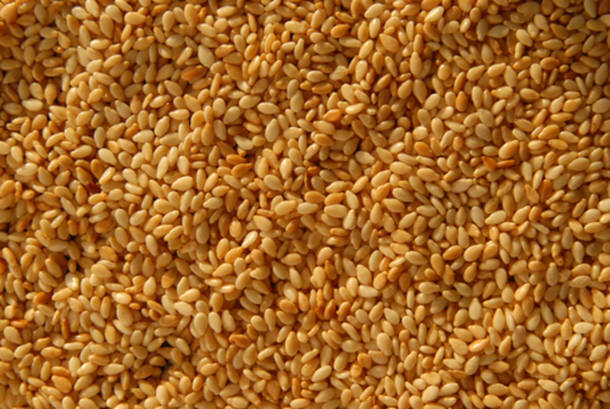 Toasted white sesame seeds. Image:  Irina Konstantinova|Shutterstock.com