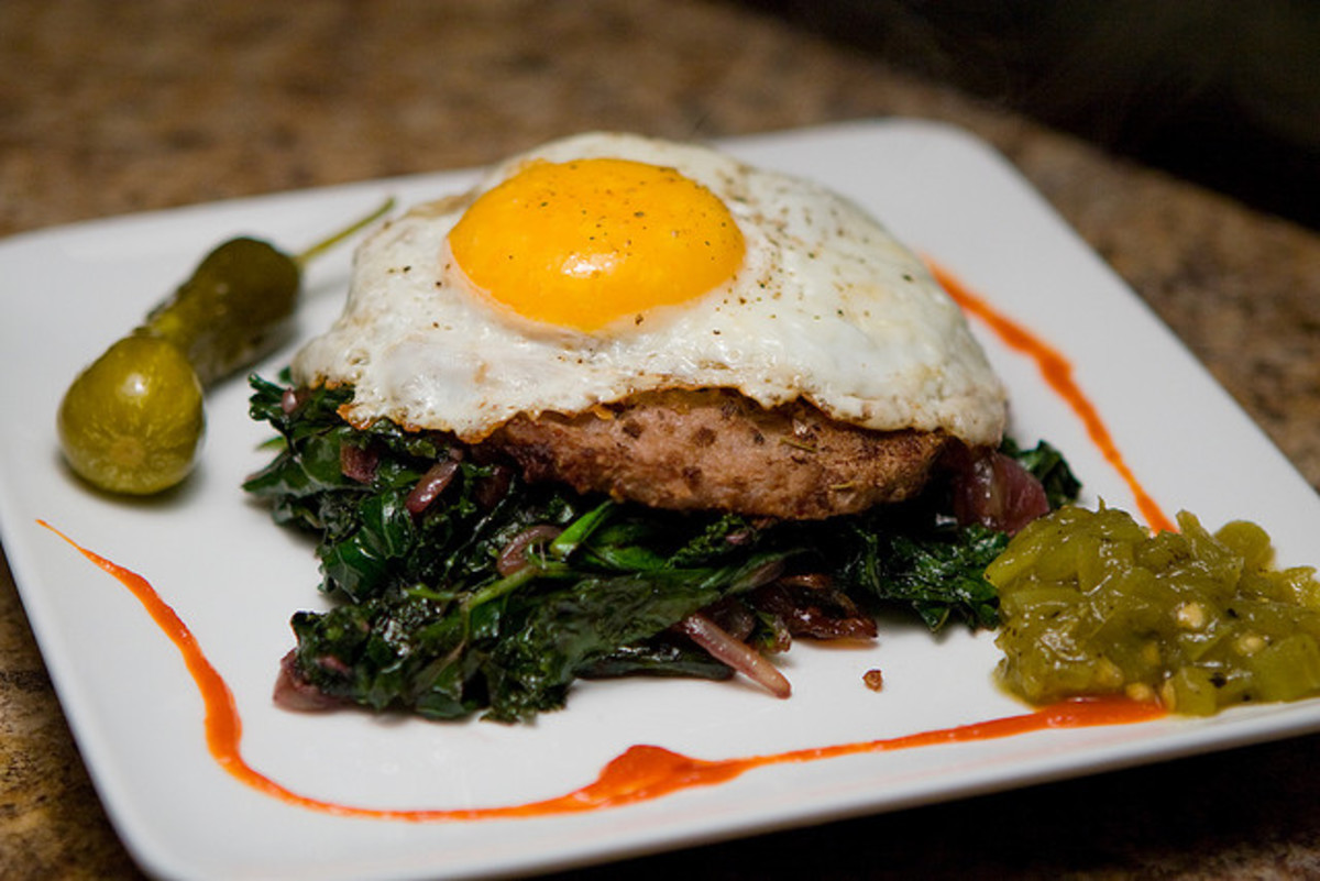 Turkey Burger with Kale and Egg