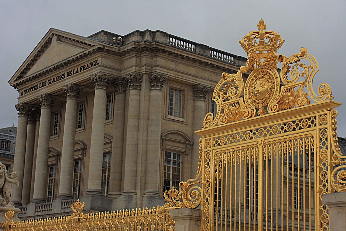The Golden Gateway which guards the entrance to the Palace of Versailles
