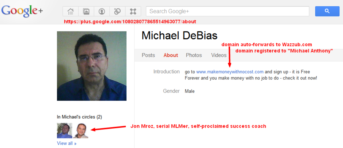 Michael DeBias, aka Michael Anthony, aka Michael Anthony DeBias, possible head of Wazzub?