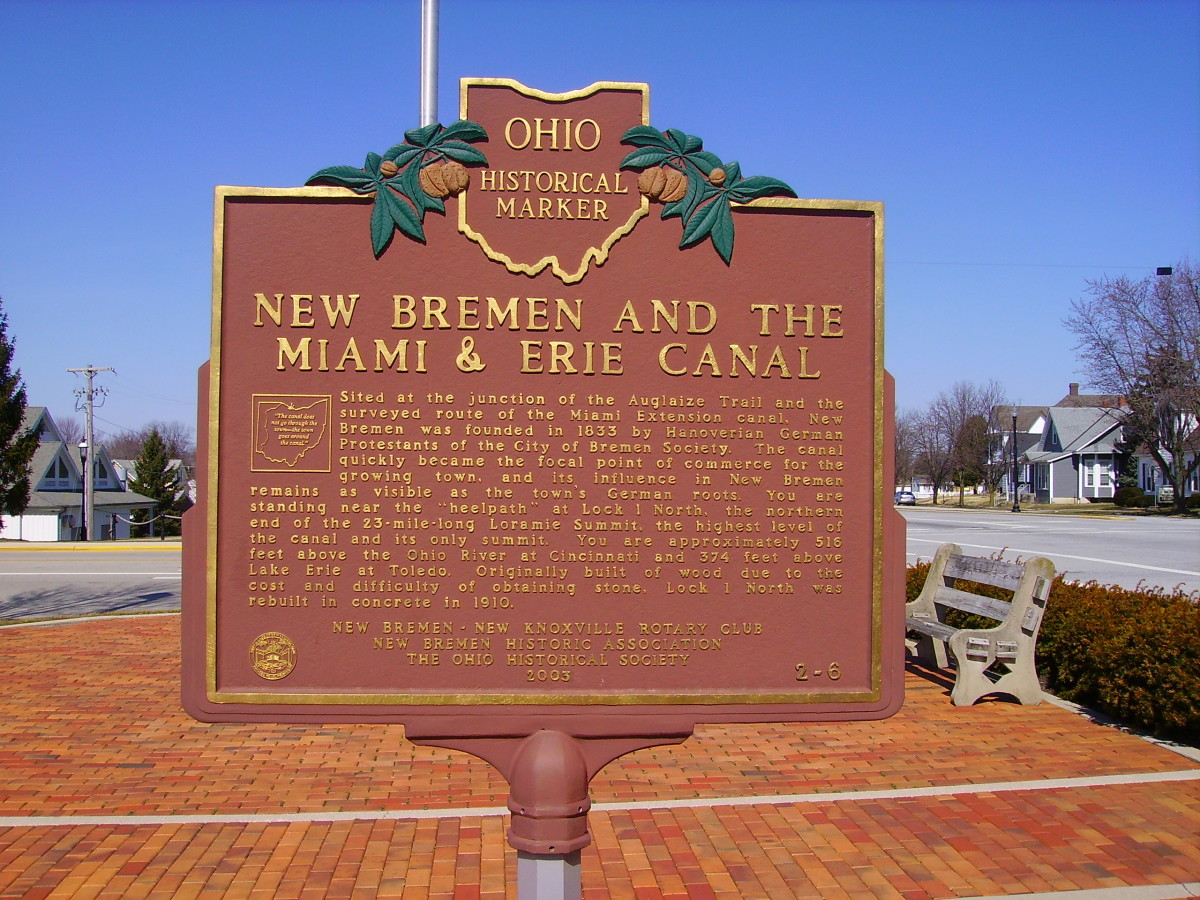 State of Ohio Historical Marker about the Miami & Erie Canal