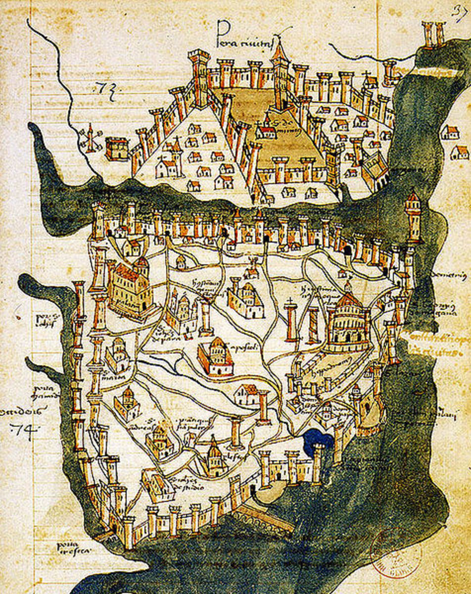 Map of Constantinople from 1422