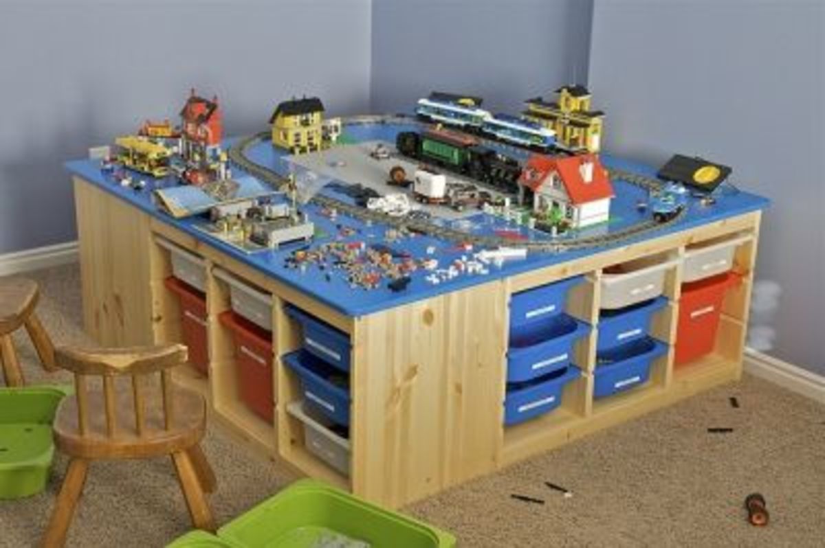 Lego storage desk and play area.