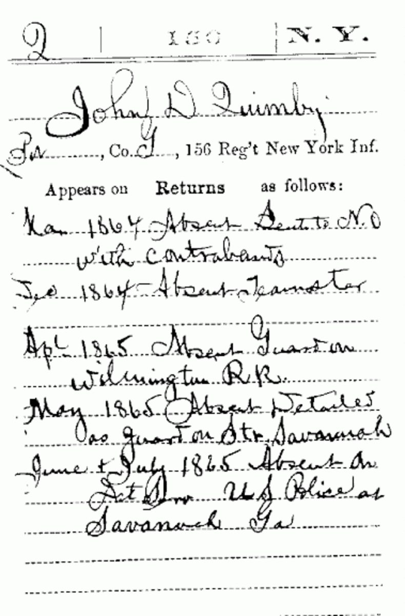 Muster Sheet that shows a soldier's absences (excused or not), which affected any pay owed to him