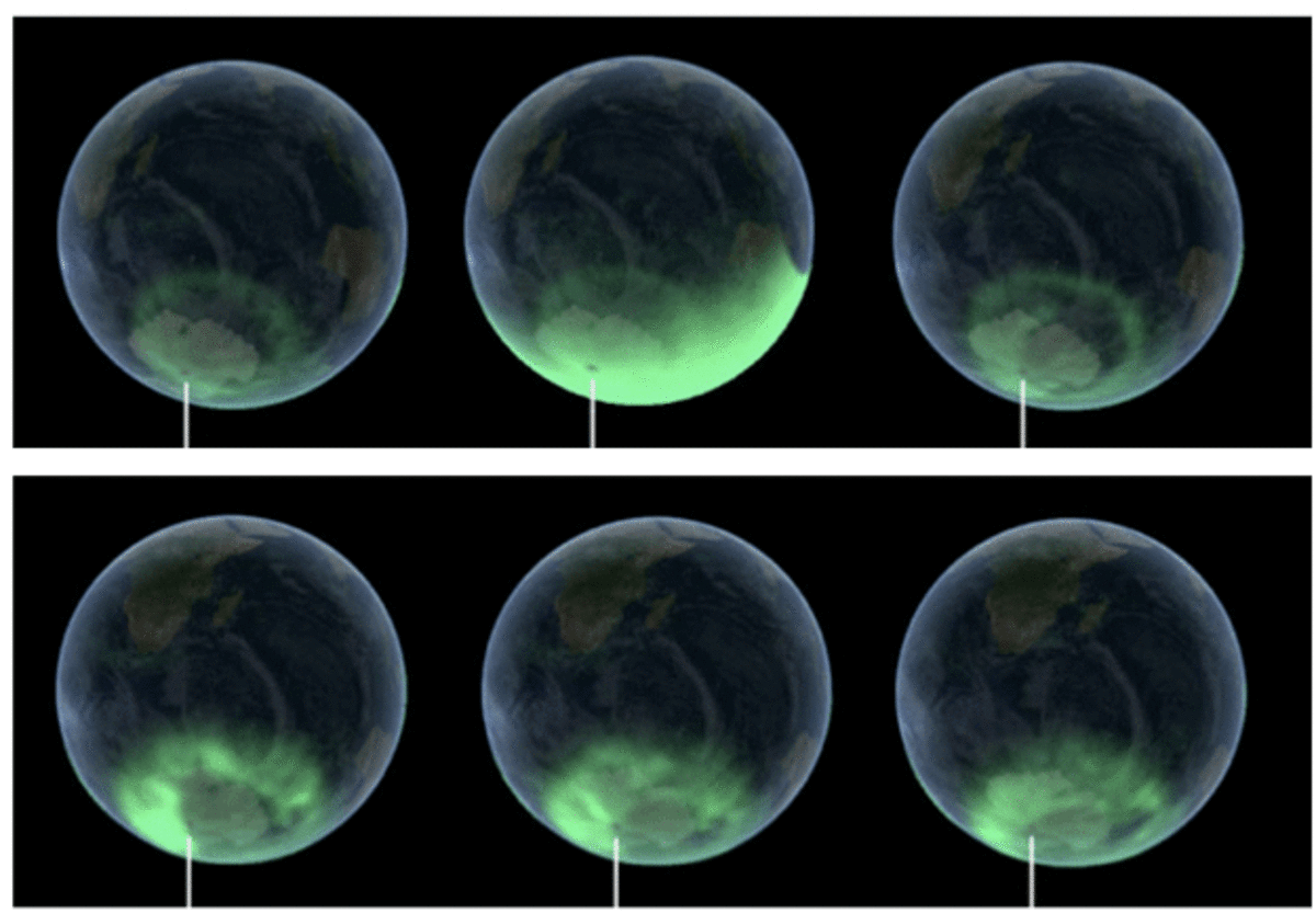 These images clearly show the Aurora Borealis or light from the Inner Sun shining out of the Antarctic Polar opening to Hollow Earth.