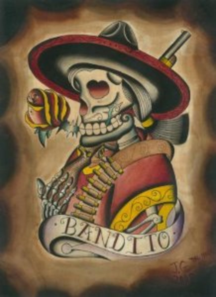 Bandito by Joshua Gargalione Art Mexican/Spanish Outlaw Canvas Giclee Art Print 