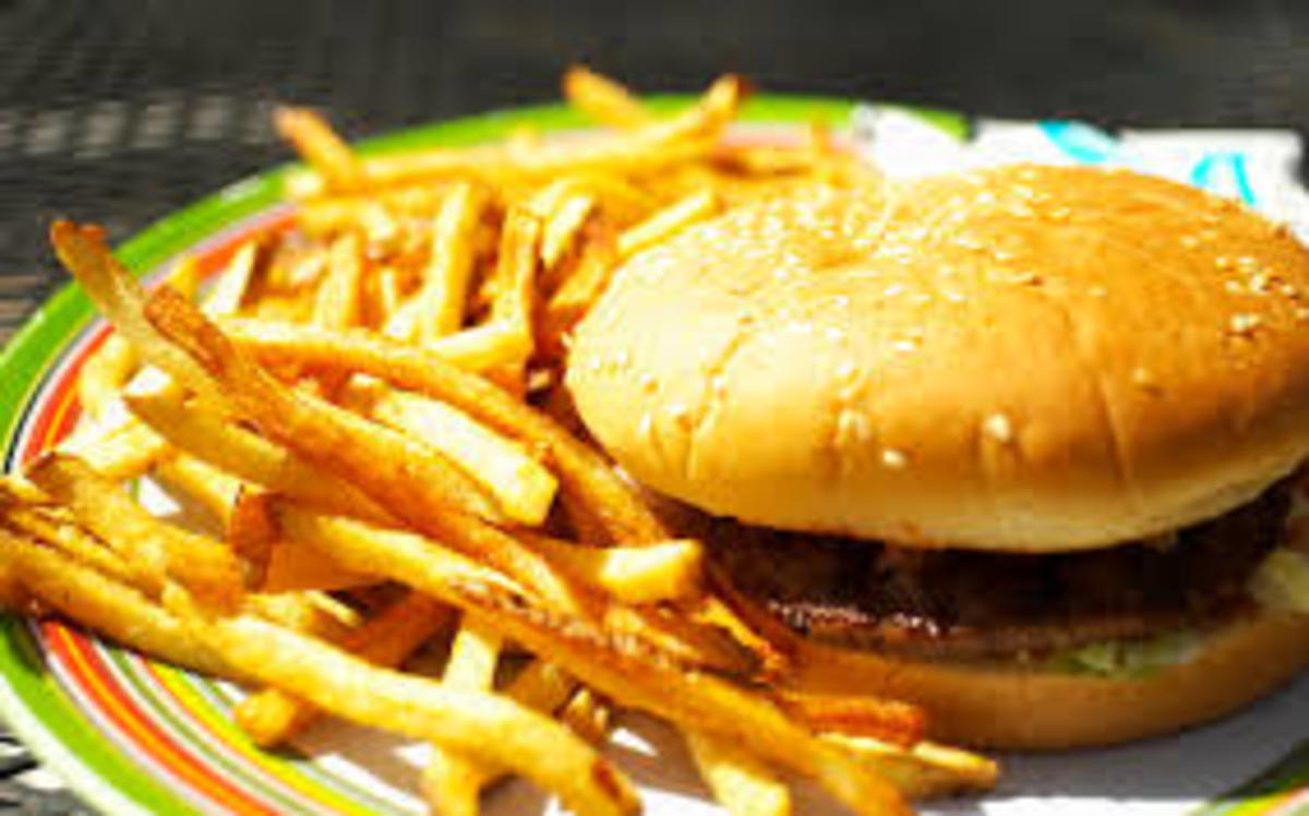 Fast food(French fries and burger)