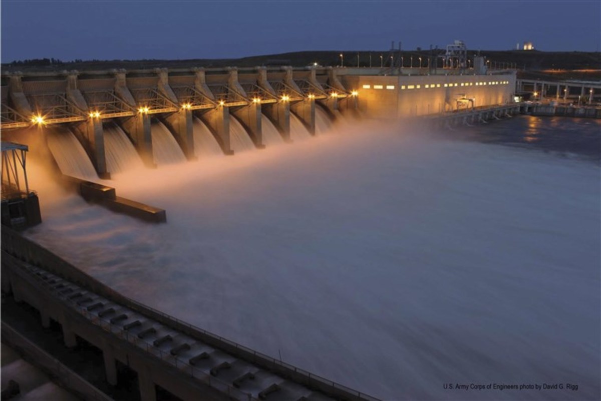 This is a picture of a hydroelectric dam. It's a massive structure that powers electricity to entire states in the U.S. 