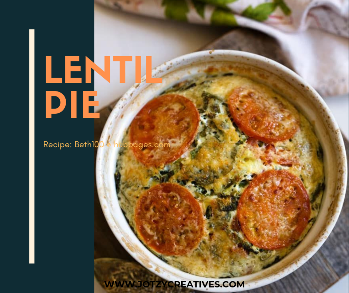 Self Crusting Lentil Pie (GF, Vegan, Vegetarian Friendly)