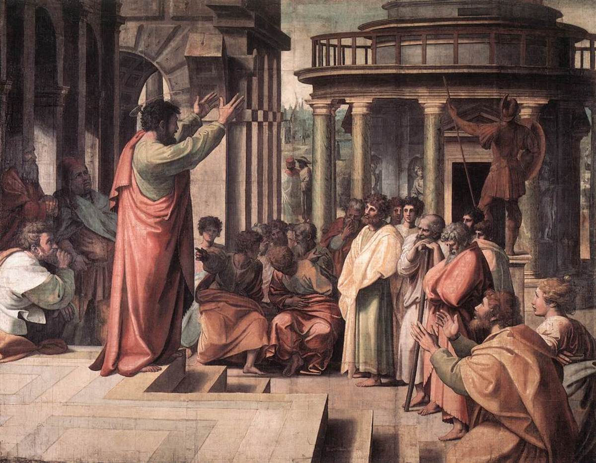 APOSTLE PAUL IN ATHENS BY RAPHAEL PAINTED IN 1515