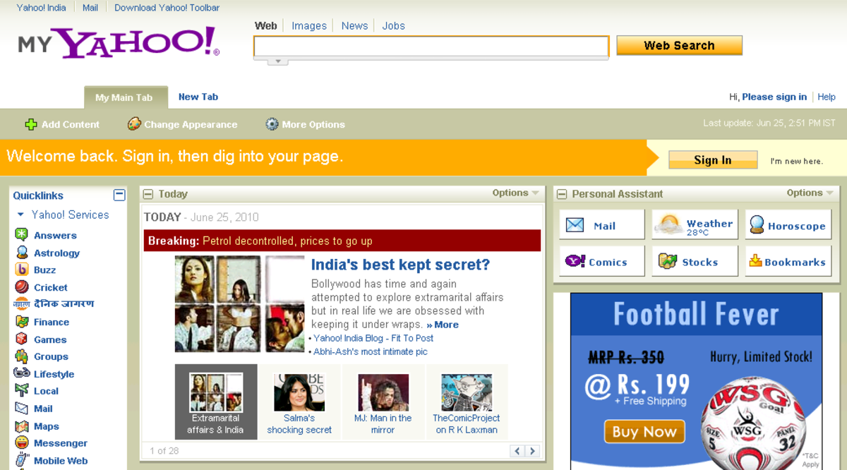 Make My Yahoo Homepage