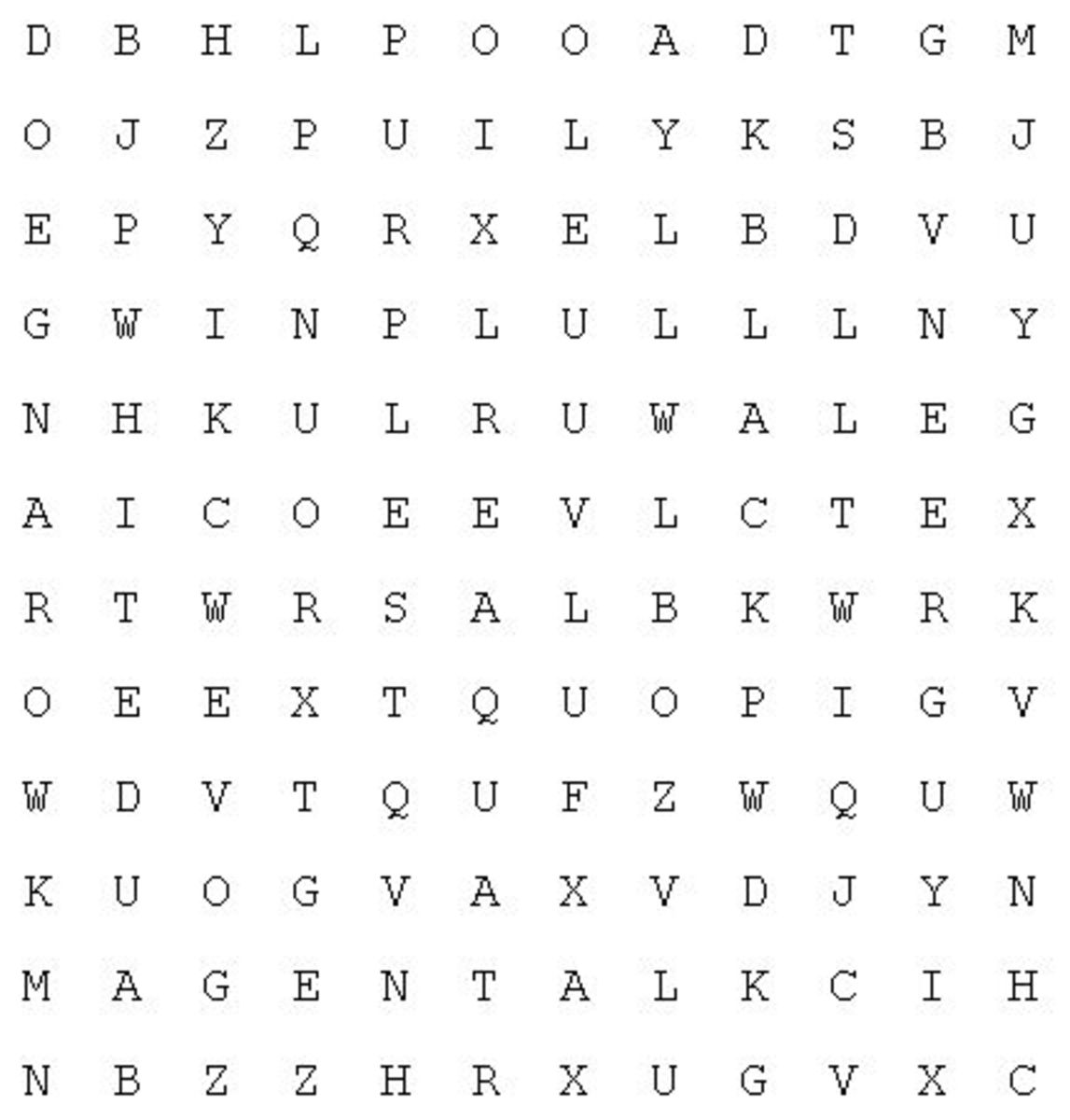 Make your own word search for free with online utilities and free software.