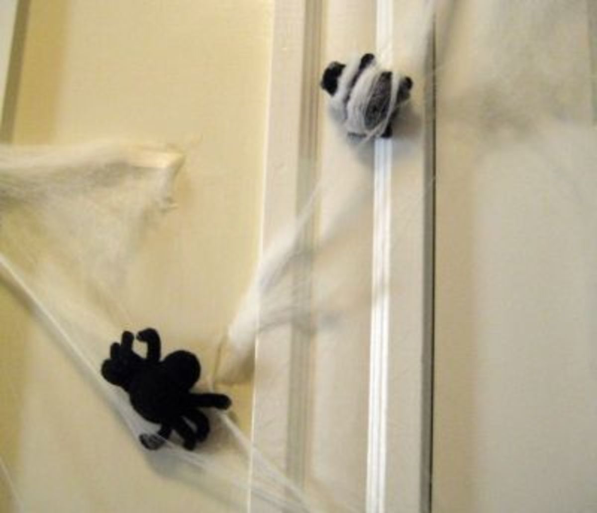 Halloween 2010:  The fly got caught in the web, and the spider is ready to take him down!