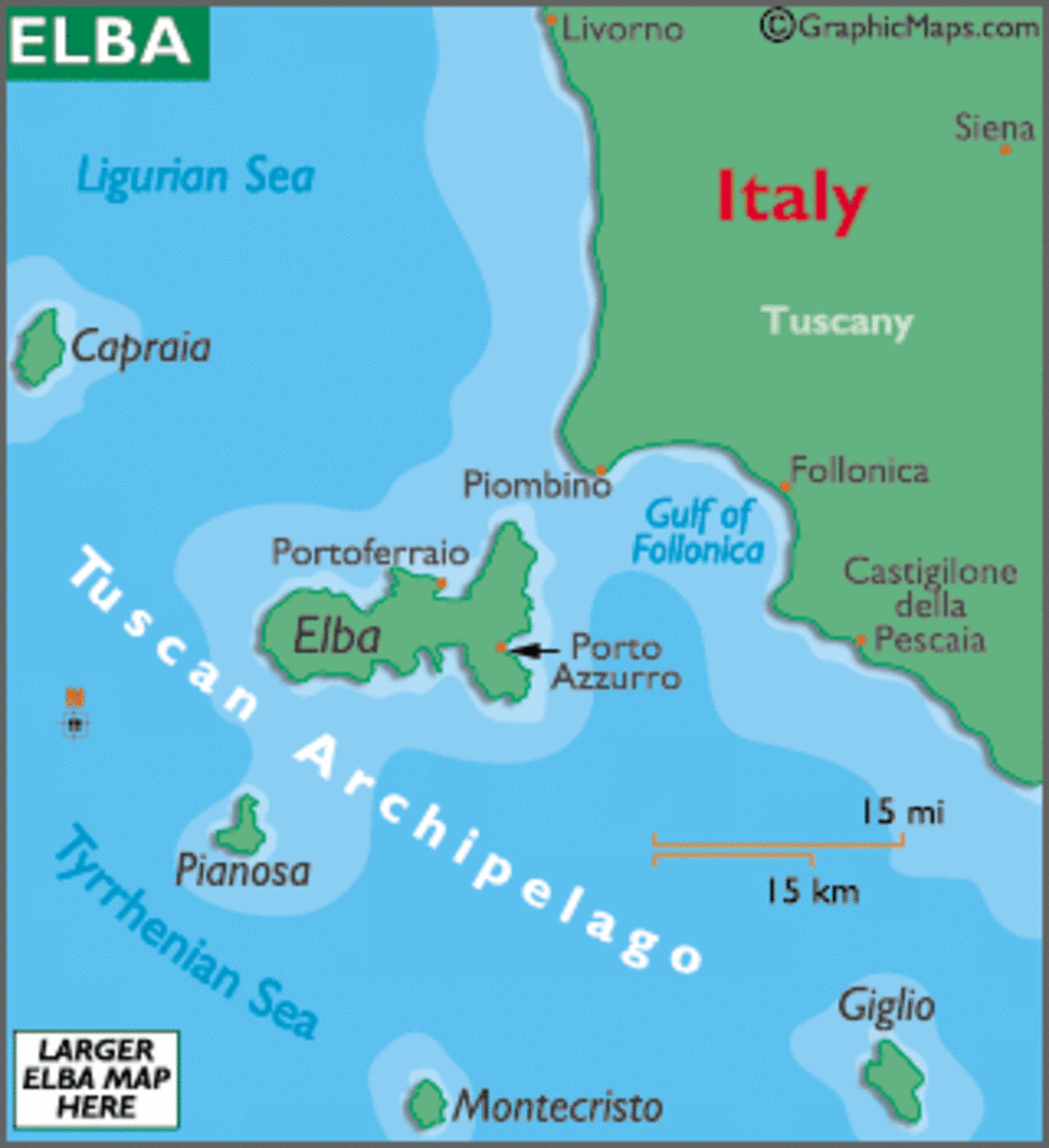 Island of Elba near Tuscany coast