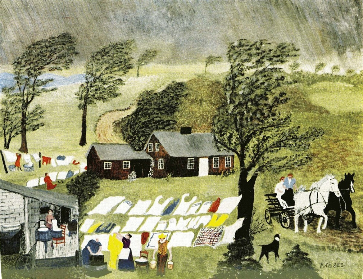 "Taking in the Laundry" 1951 Anna Mary Robertson (Grandma) Moses.