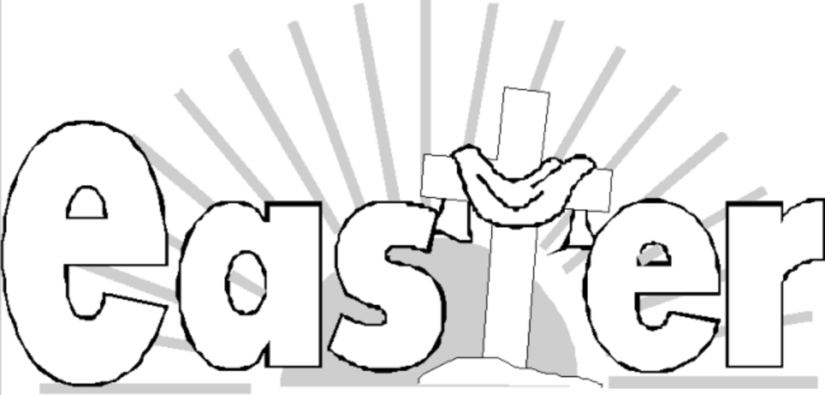 Christian cross styled Easter coloring-in letters