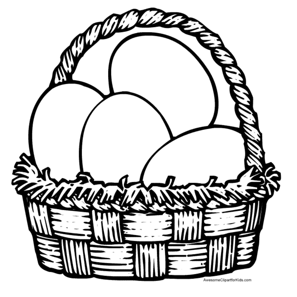 A classic straw and egg basket