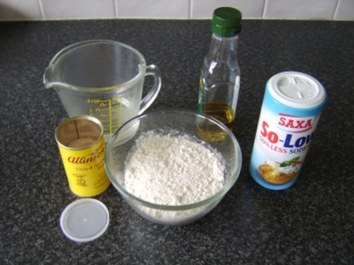 Homemade pizza dough ingredients