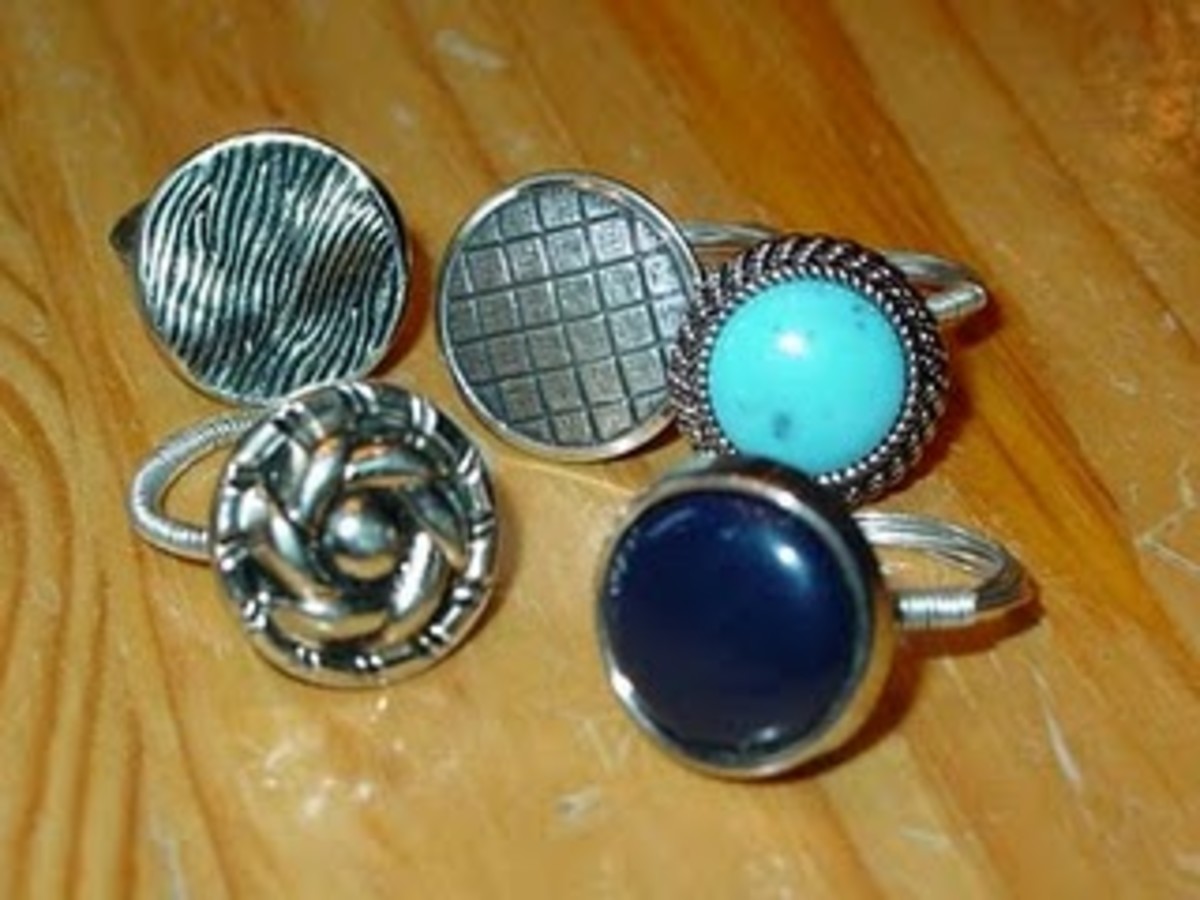 vintage button rings