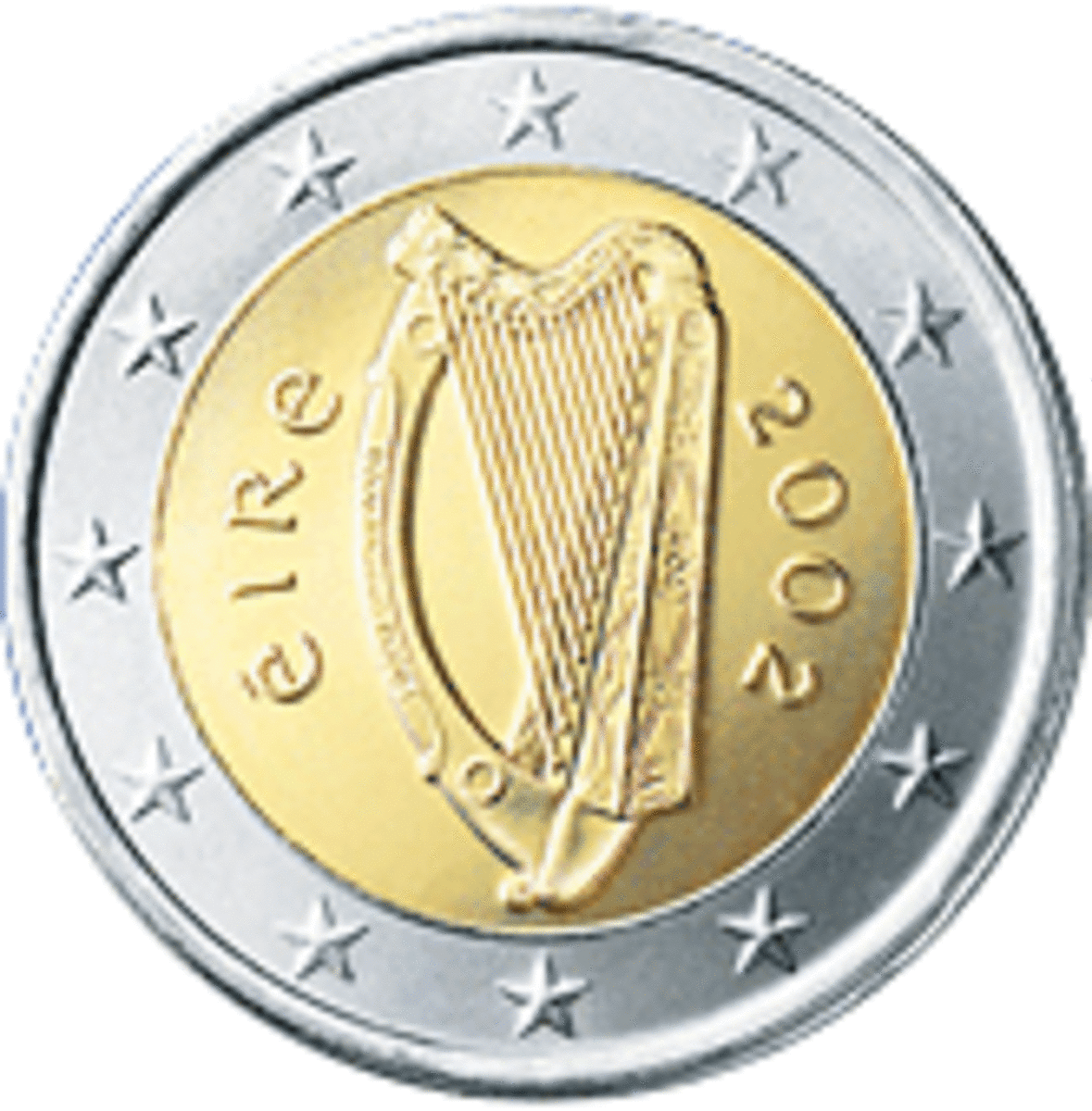 Euro coins are always interesting, because you never know which country's symbol will be on the next coin to come out of your pocket. Here's an Irish 2 Euro coin.