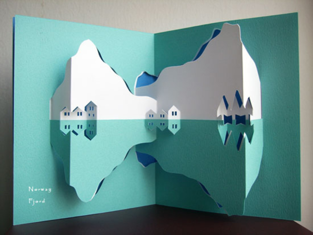 Norway fjord: I love the simple design and striking colours on this card.
