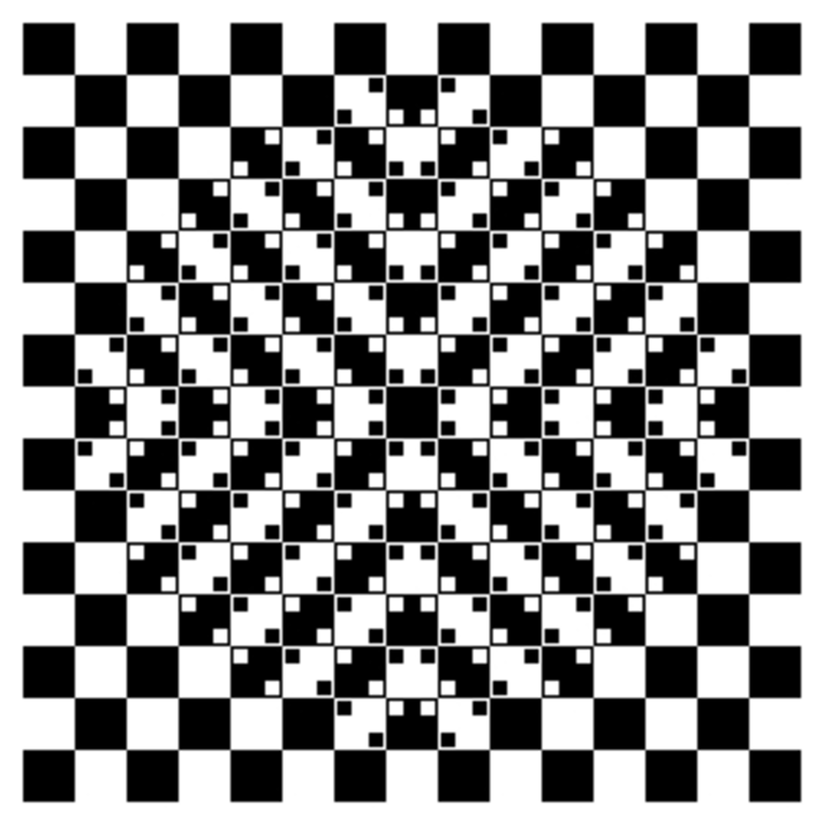 bulging squares optical illusion