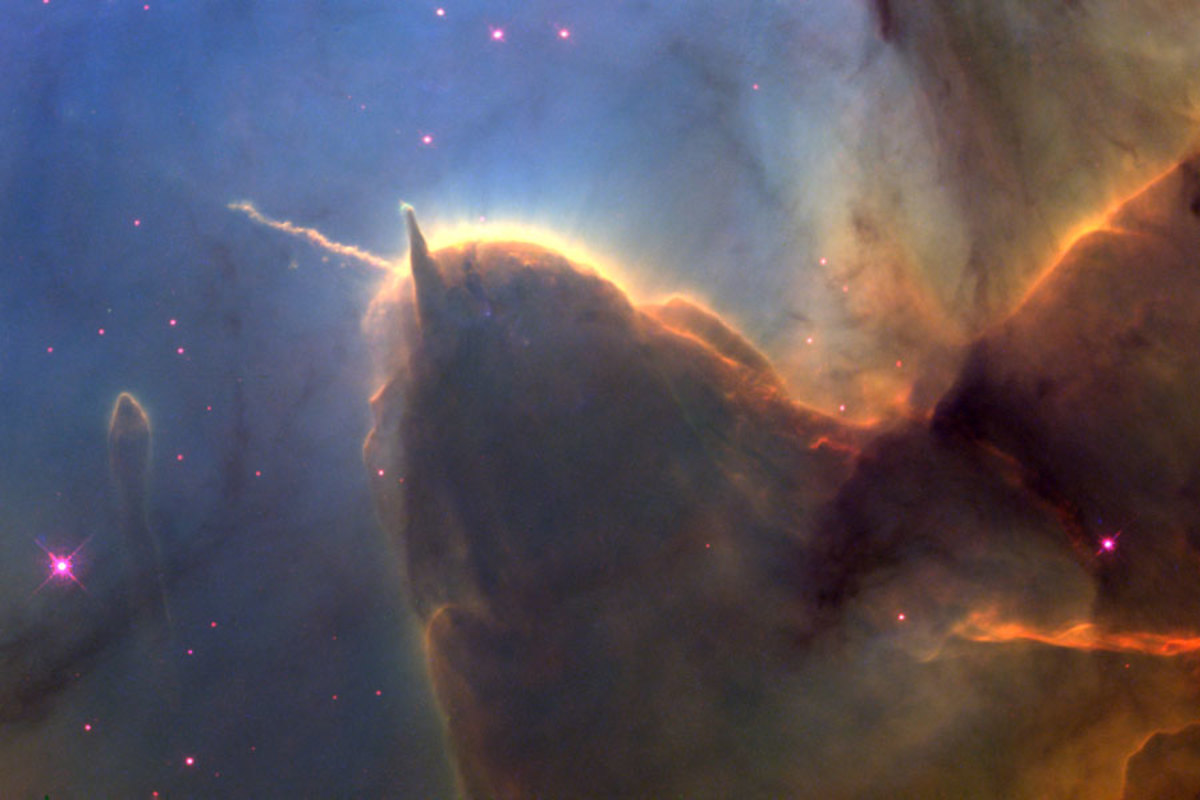 This detail of the Pillars in Trifid Nebula looks very much like a unicorn.