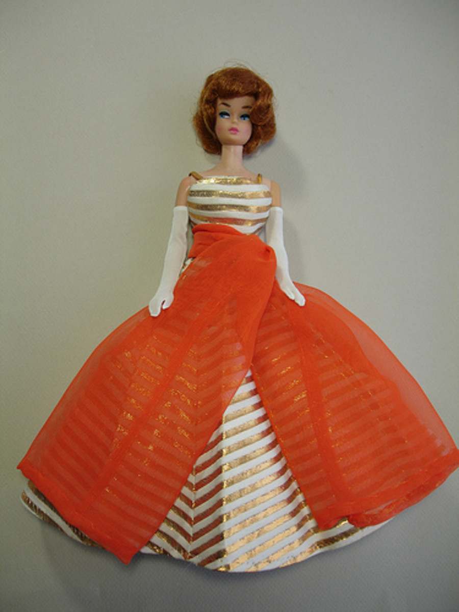 open lace back dress Barbie Fashionistas Doll Long Brunette Hair Wearing Orange Dress  Square  Imports