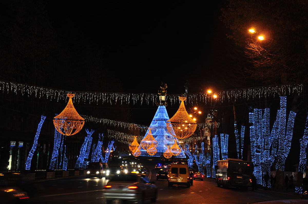 New Year's Illuminations in Tbilisi, Georgia