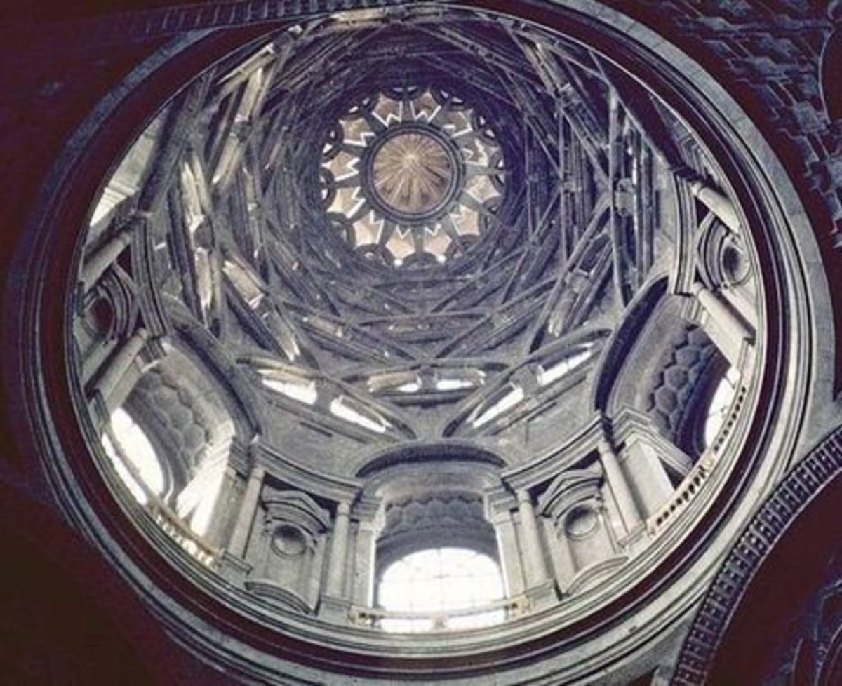 The Sindone Chapel dome built by Guarini during the late 1600s. 